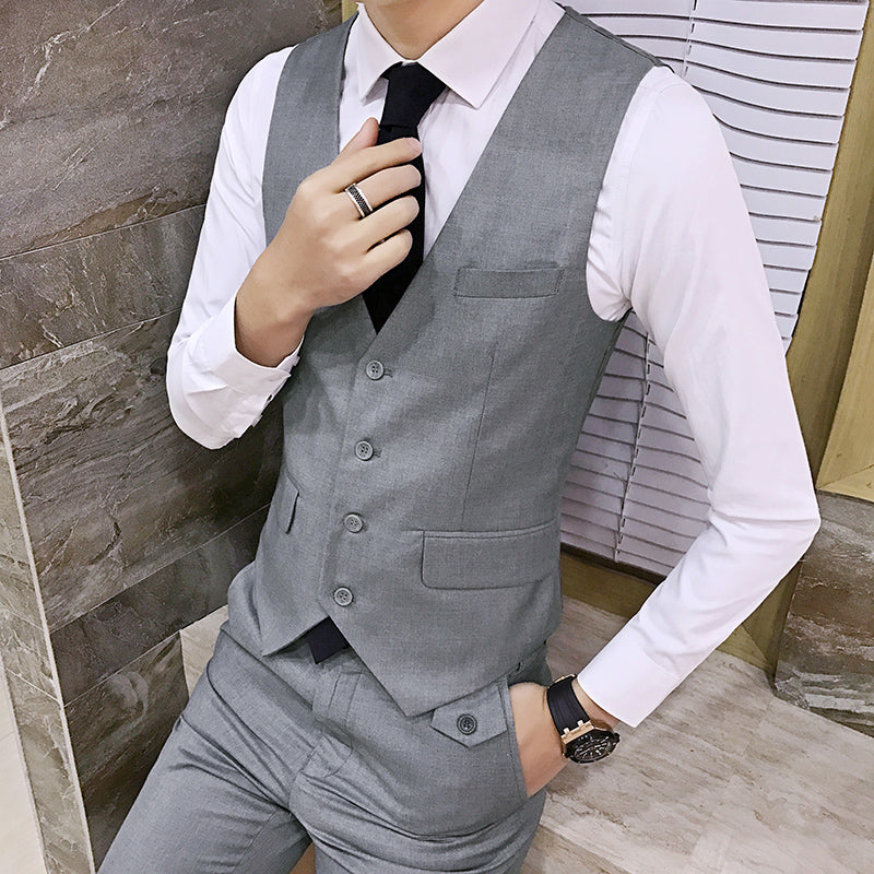 Men's Solid Color Slim-fit Waistcoat Vest