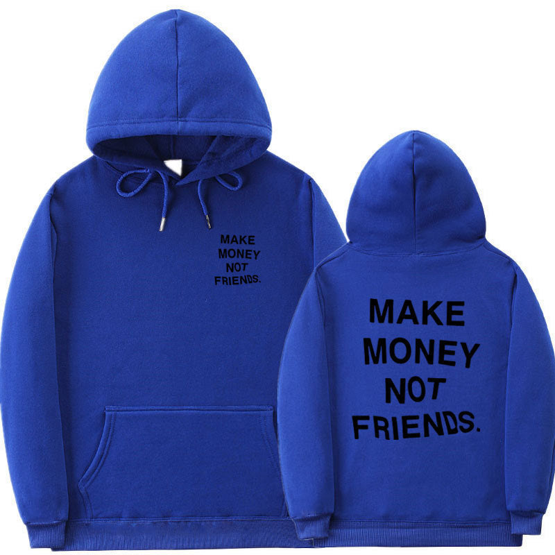 Letter printed men's and women's fleece hoodies