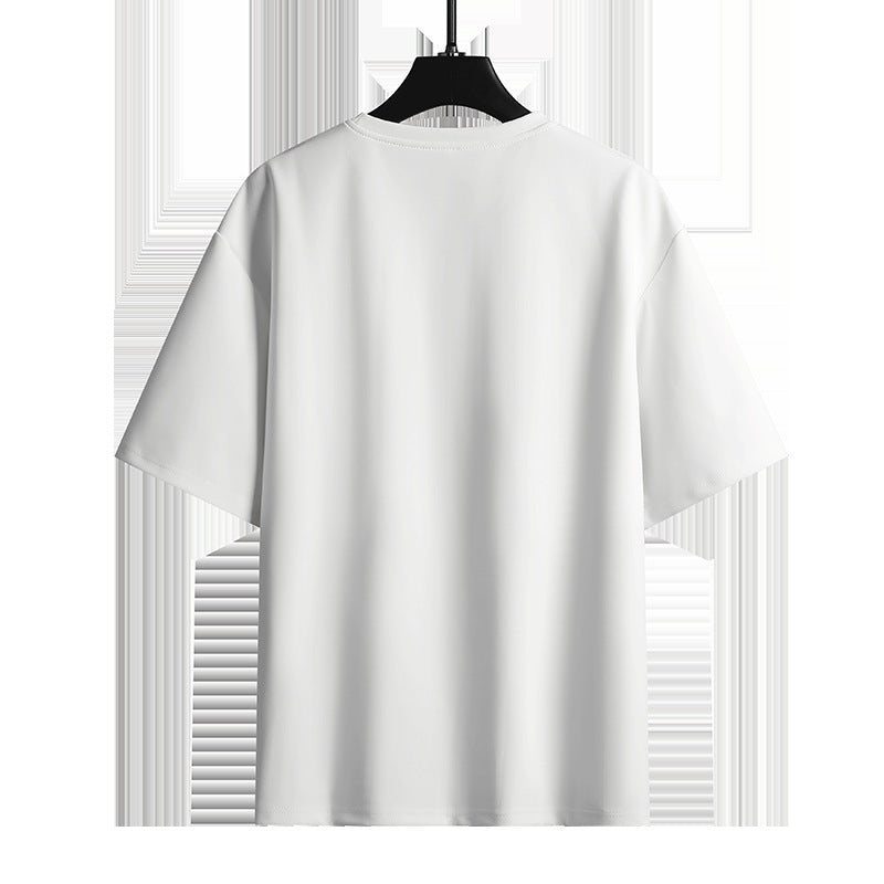 Camiseta holgada de manga corta de algodón de talla grande nueva de verano para hombre