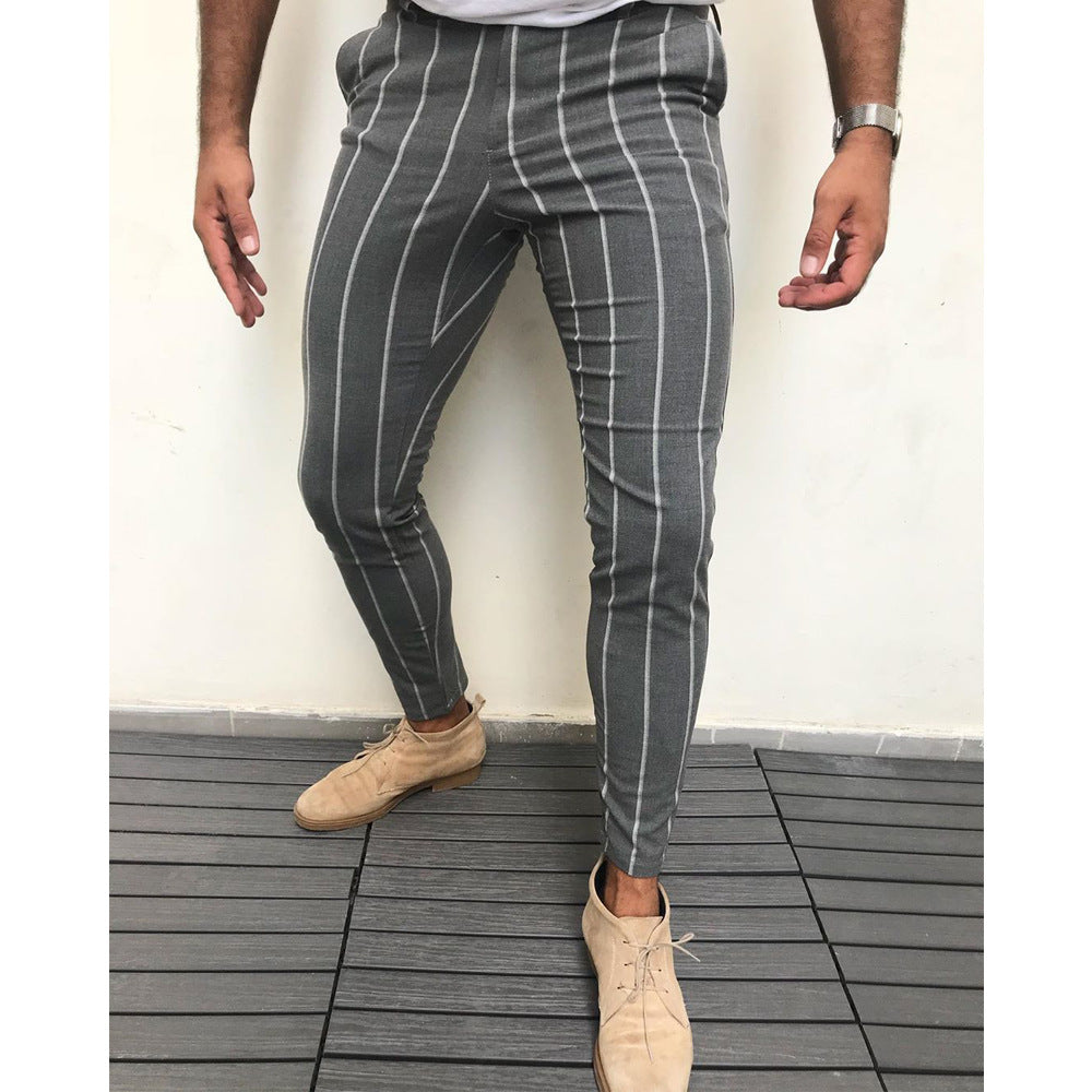 Striped men's casual pants