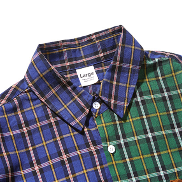 Plaid printed men's loose shirt