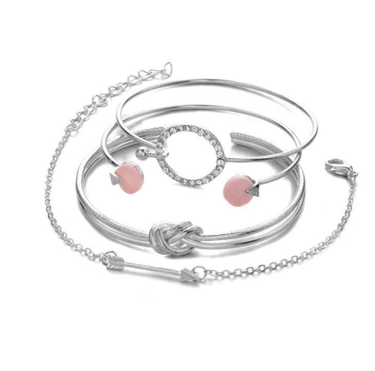 Knot Round Crystal Gem Multilayer Adjustable Bracelet