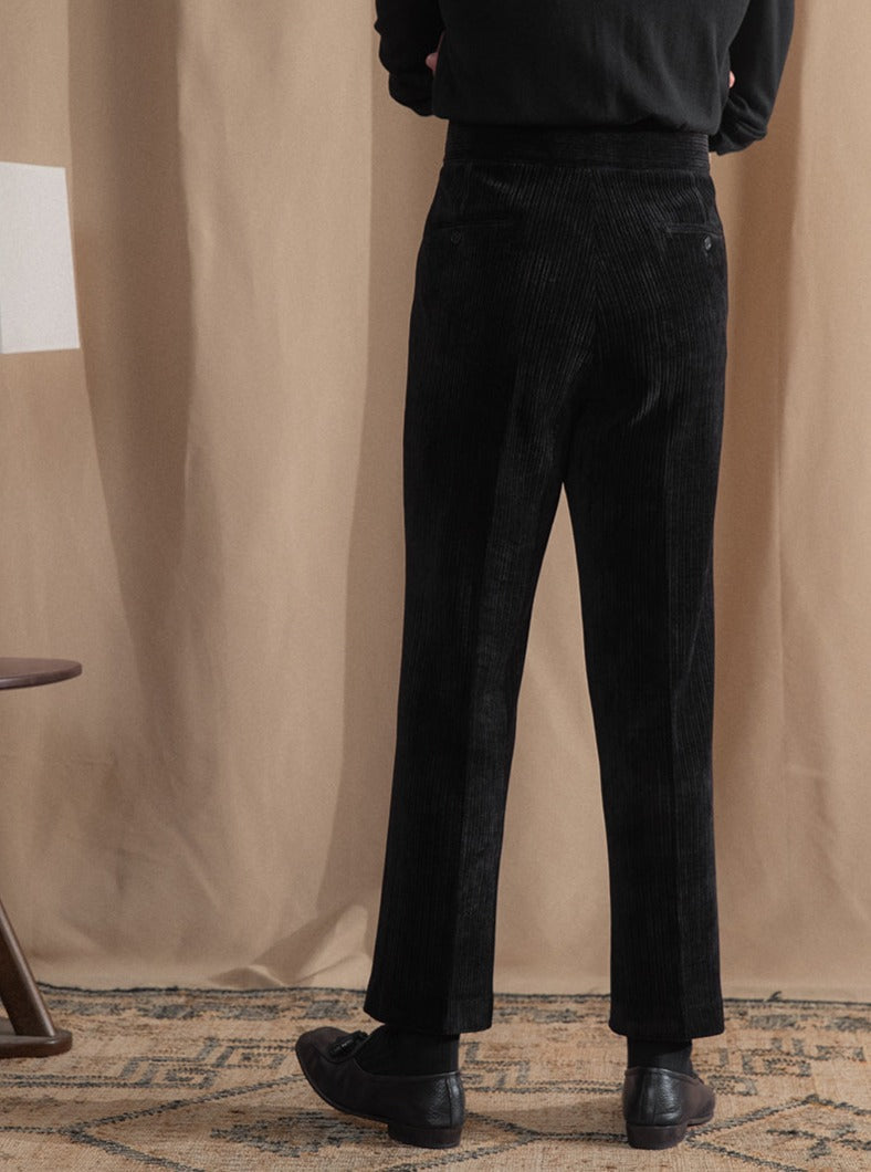 Catania Chenille Ribbed Double Pleated Gurkha Trousers