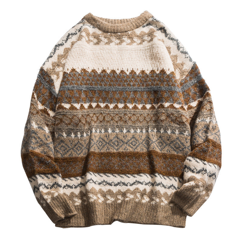 New Ethnic Style Color Sweater Men