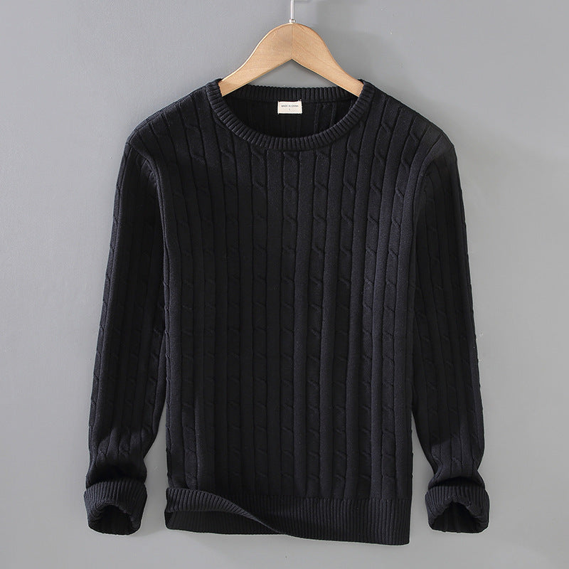 Thick Needle Solid Color Twist Slim Fit sweater