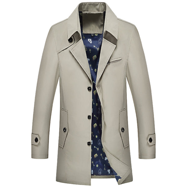 Handsome Men's Coat Business Casual trench coat