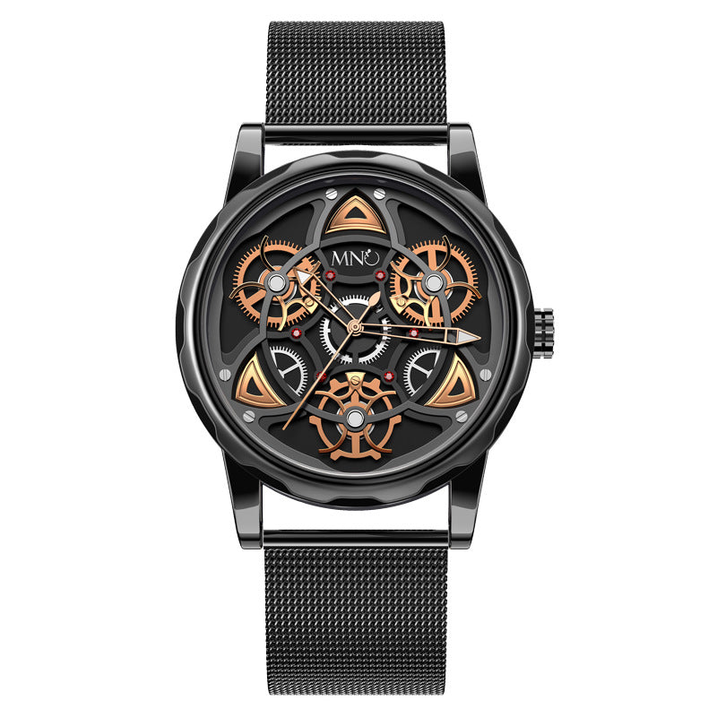 Black & Gold Three Dimensional Watch