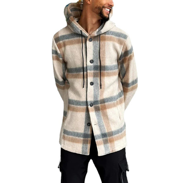 Men's Hooded Plaid Casual jacket