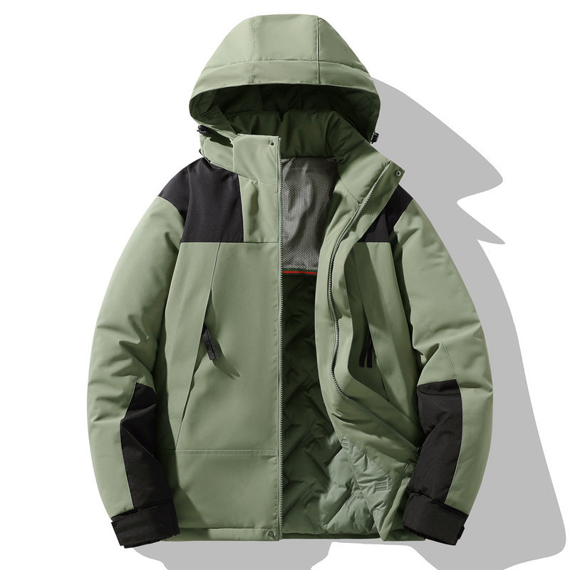 Thermal Windproof Waterproof Detachable Hat Cotton-padded Coat