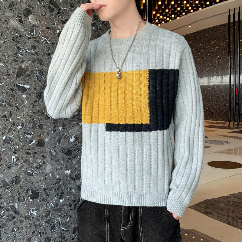 Knitted Sweater Men's Trendy Brand Loose Warm Sweater