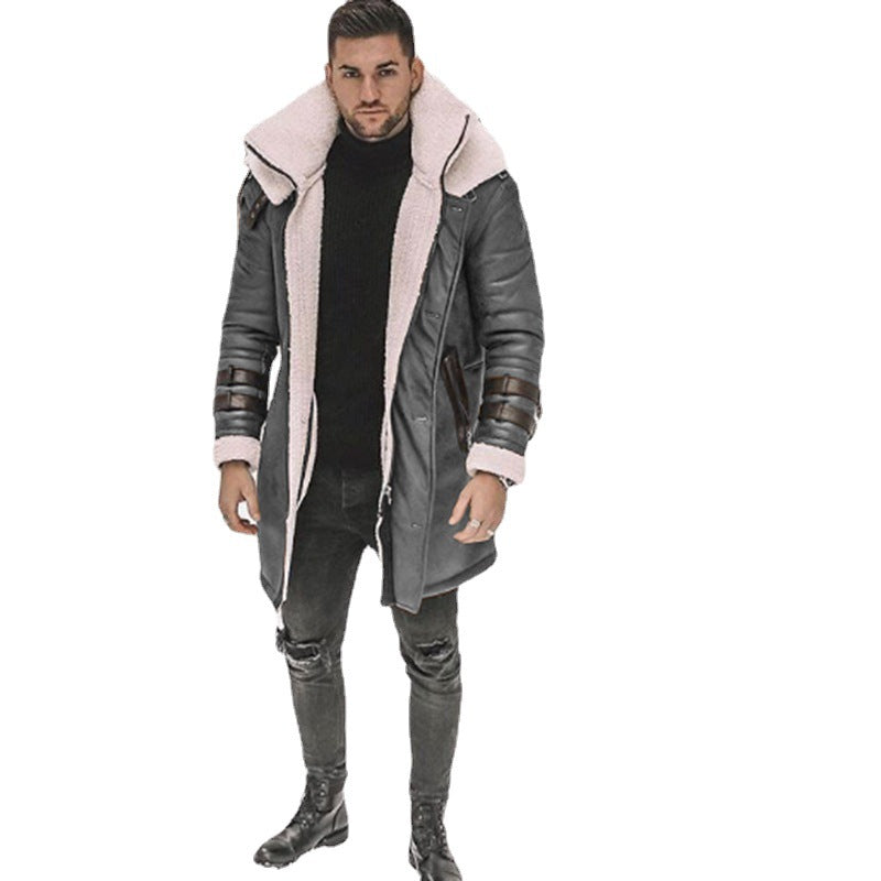 Fur Men's Long overcoat