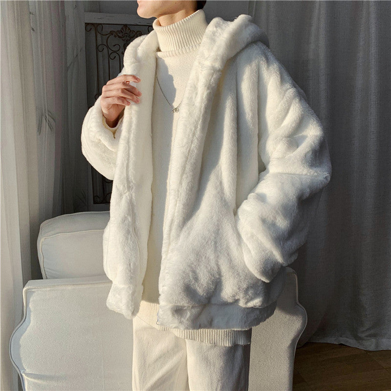 Pure Color Lamb Cashmere Cotton Coat