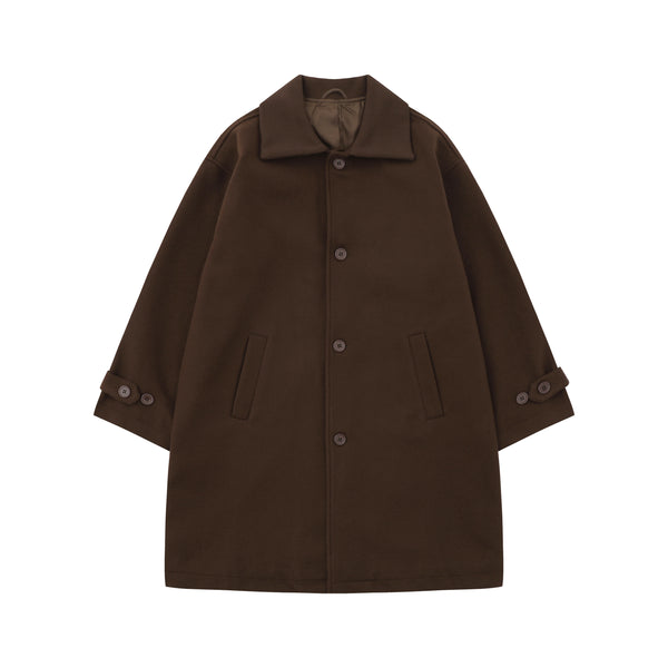 Japanese-style Retro Brown Woolen trench Coat