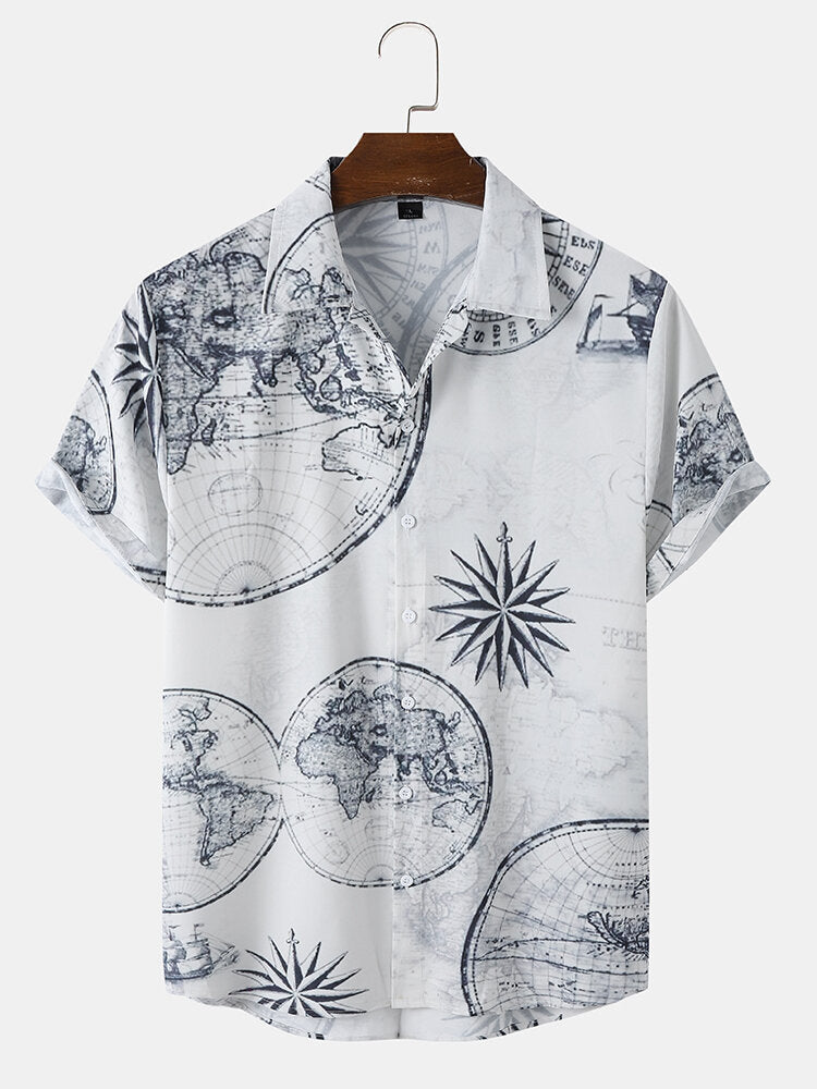 Summer Casual Printed Hawaiian Shirt Men