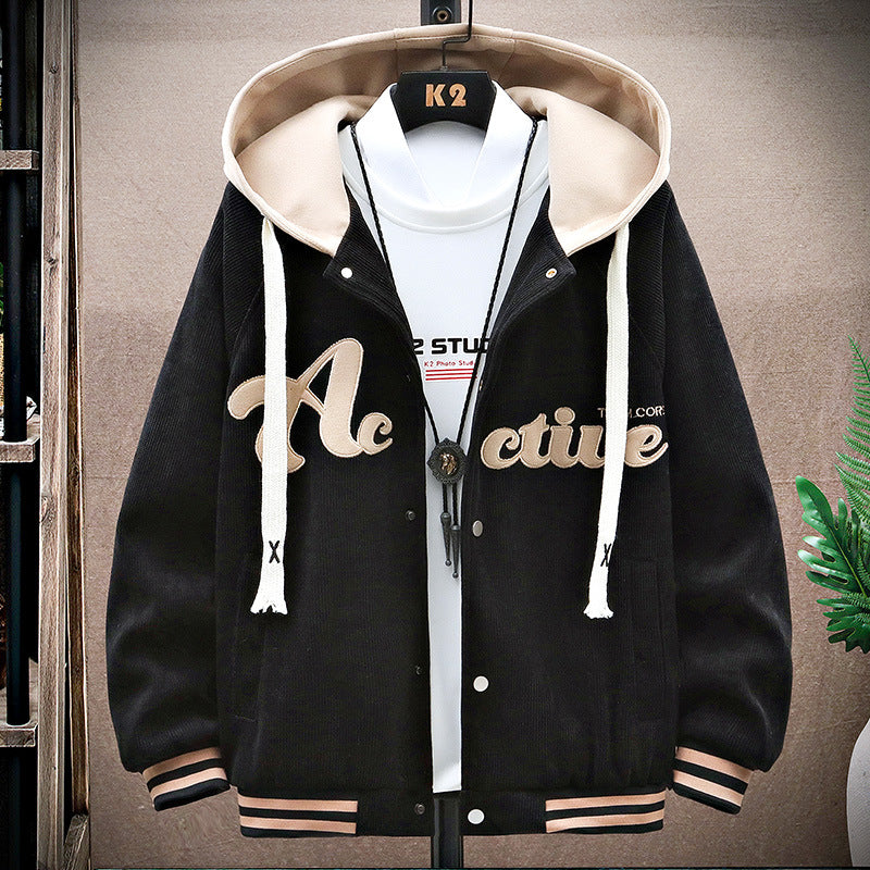 Youth Baseball Jacket Spring And Autumn Hooded Jacket