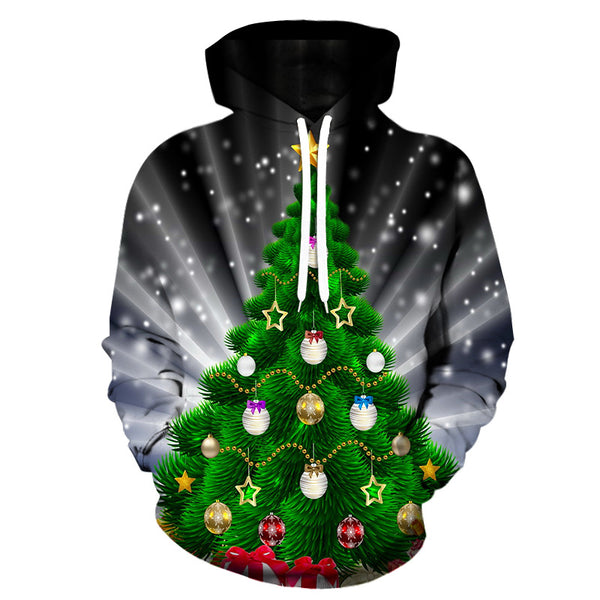 Merry Christmas 3D Printing Hooded Pullover sweater