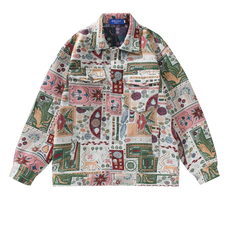 Jacquard Workwear Casual Jacket Coat