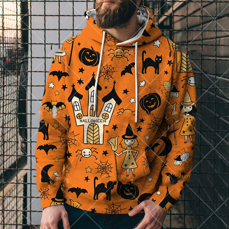 Halloween Pumpkin Head Series Printed Sweater