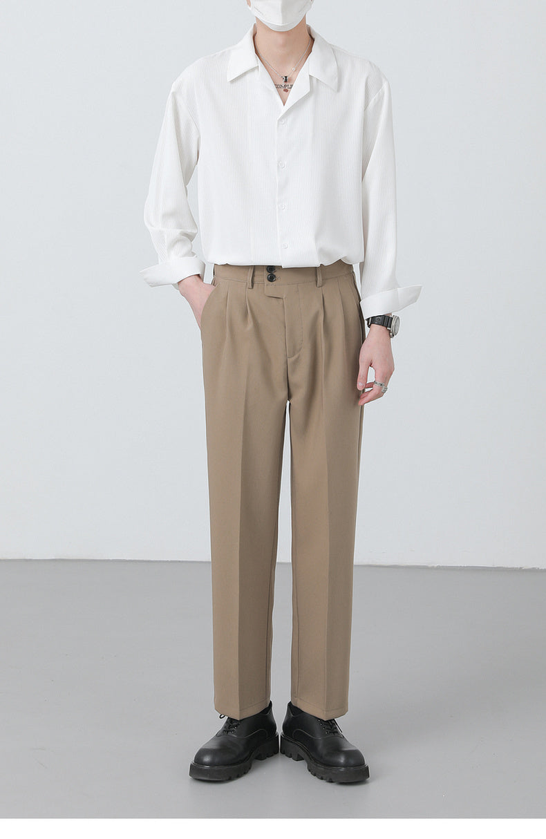 Loose Senior Drape Long-sleeved Shirt Male