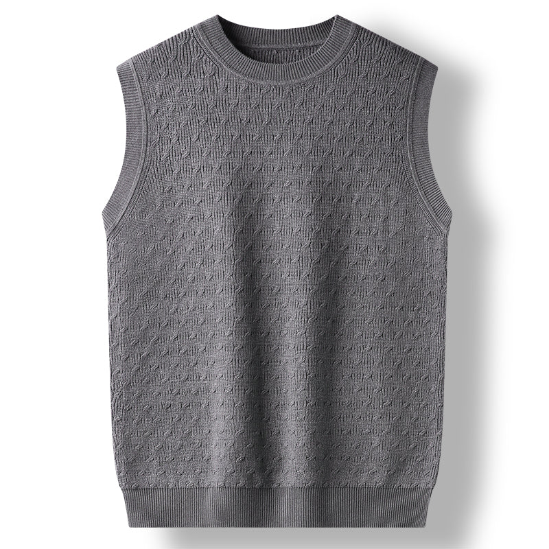 Autumn New Men's Round Neck Sleeveless Sweater Knitted Vest