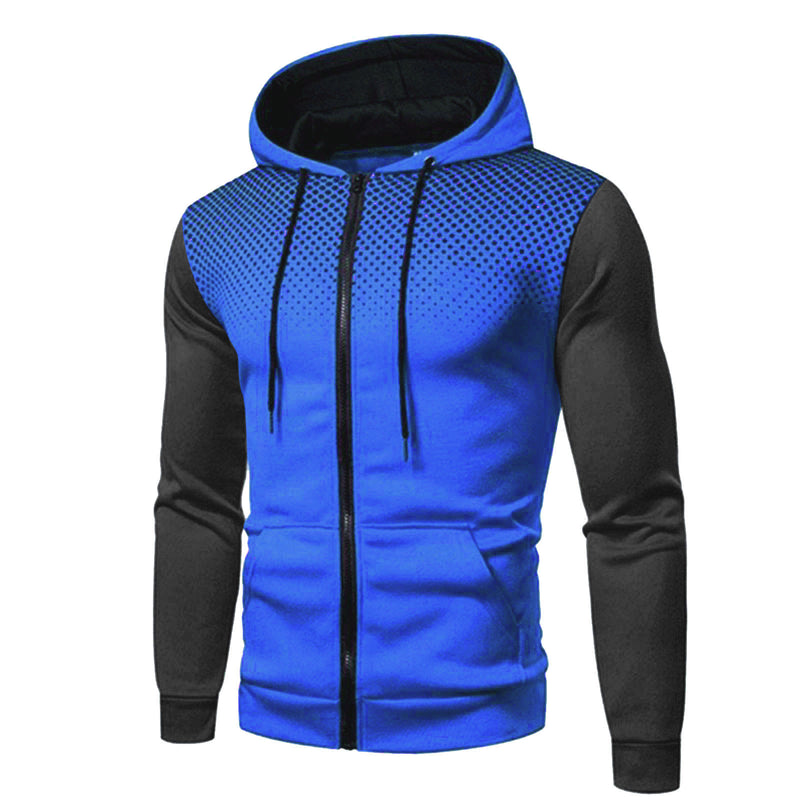 Men's Zipper Hooded Panel Sweatshirt