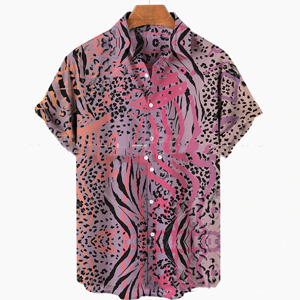 Casual printed short Sleeve summer Shirt Men