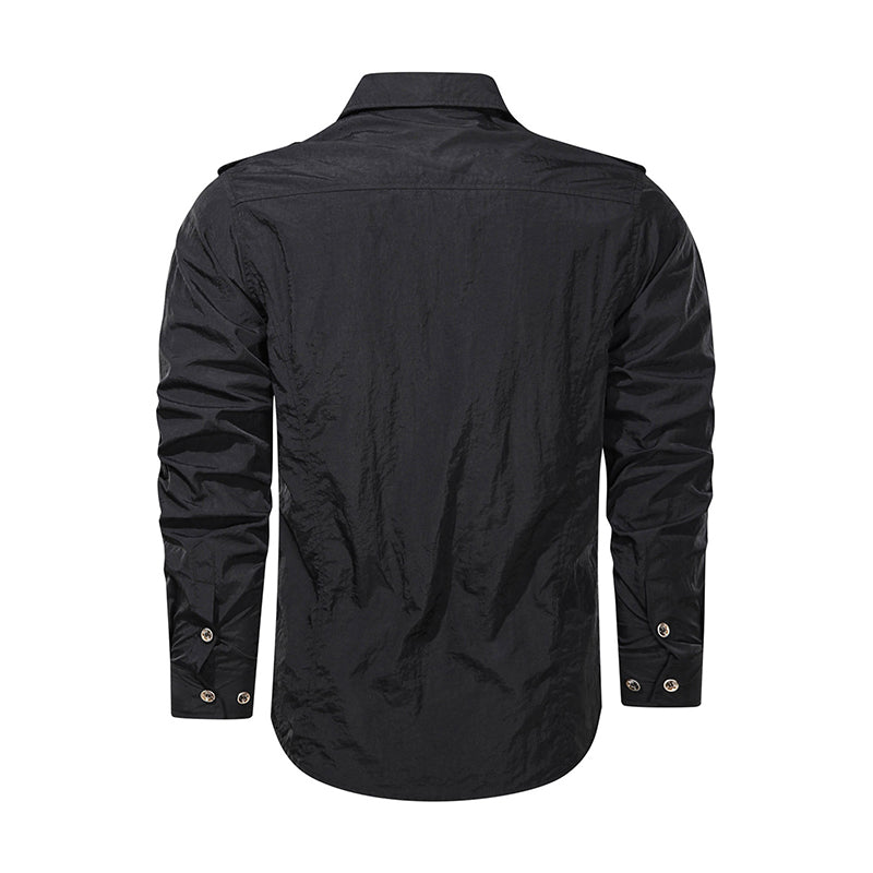 Military Thin Long Sleeve Quick-dry Casual Fit Men Shirt