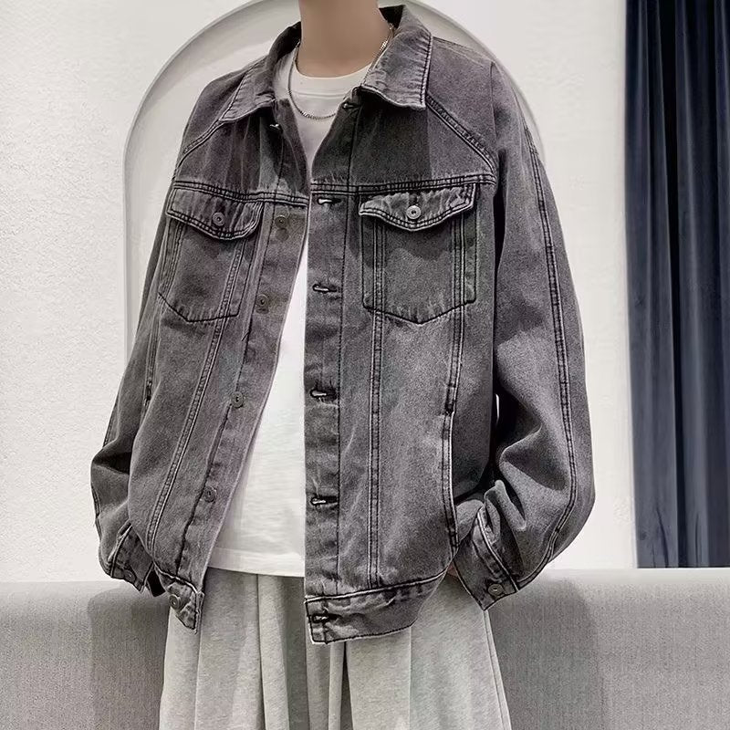 Casual Handsome Overalls denim Jacket Men