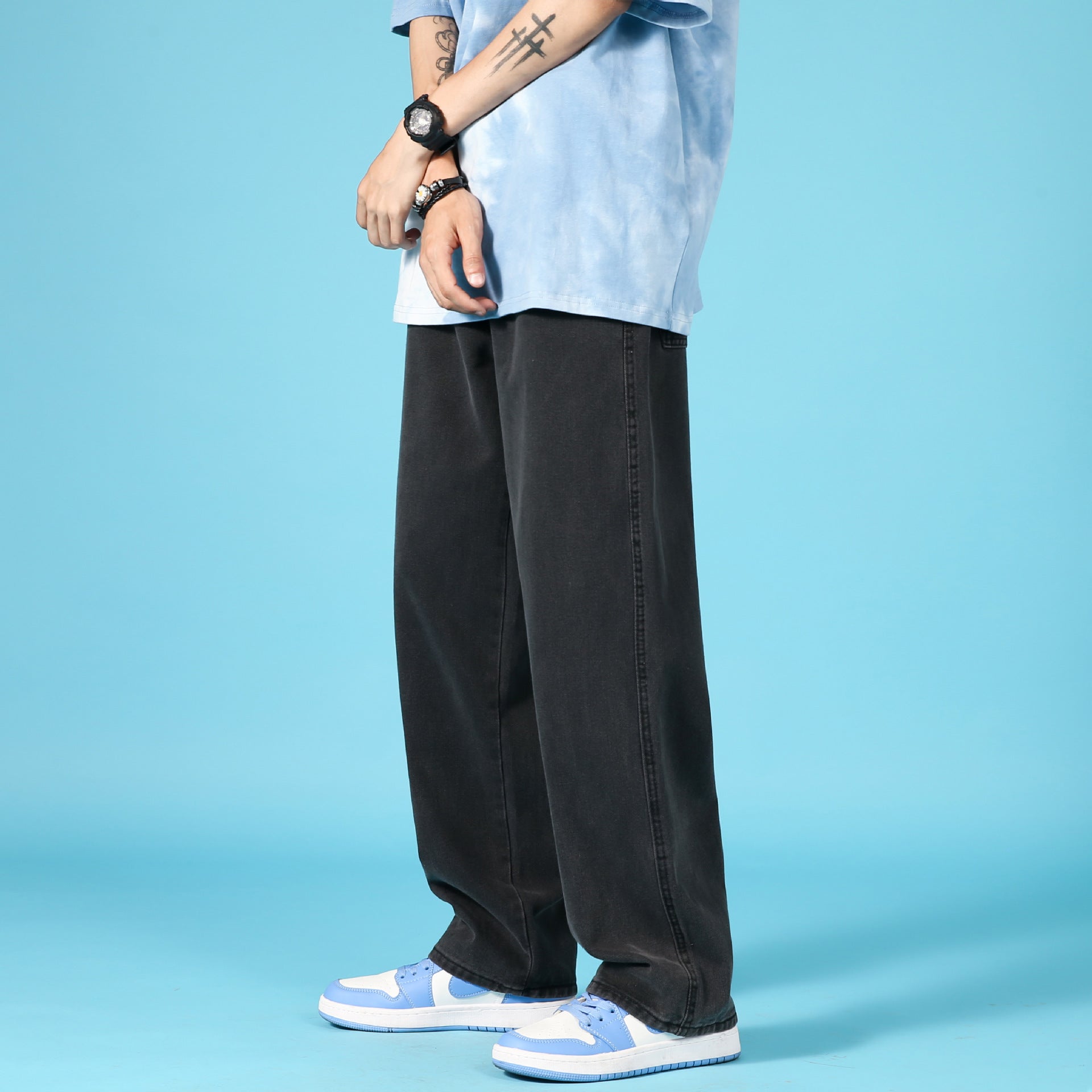 Summer Casual Trousers Hip Hop Cargo Denim Pants With Zipper