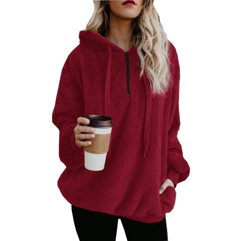 Women's Hooded Plush Sweater