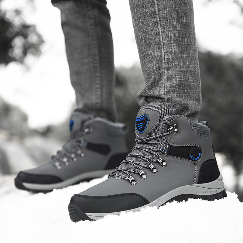 Winter Snow Boots Men Warm Plush Ankle Boots Hiking Lace-up boots