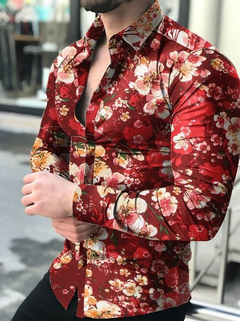 Men's printed floral shirt