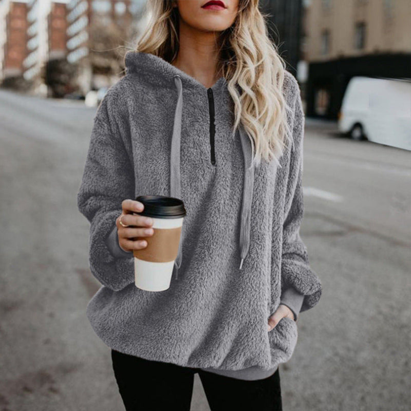 Women's Hooded Plush Sweater