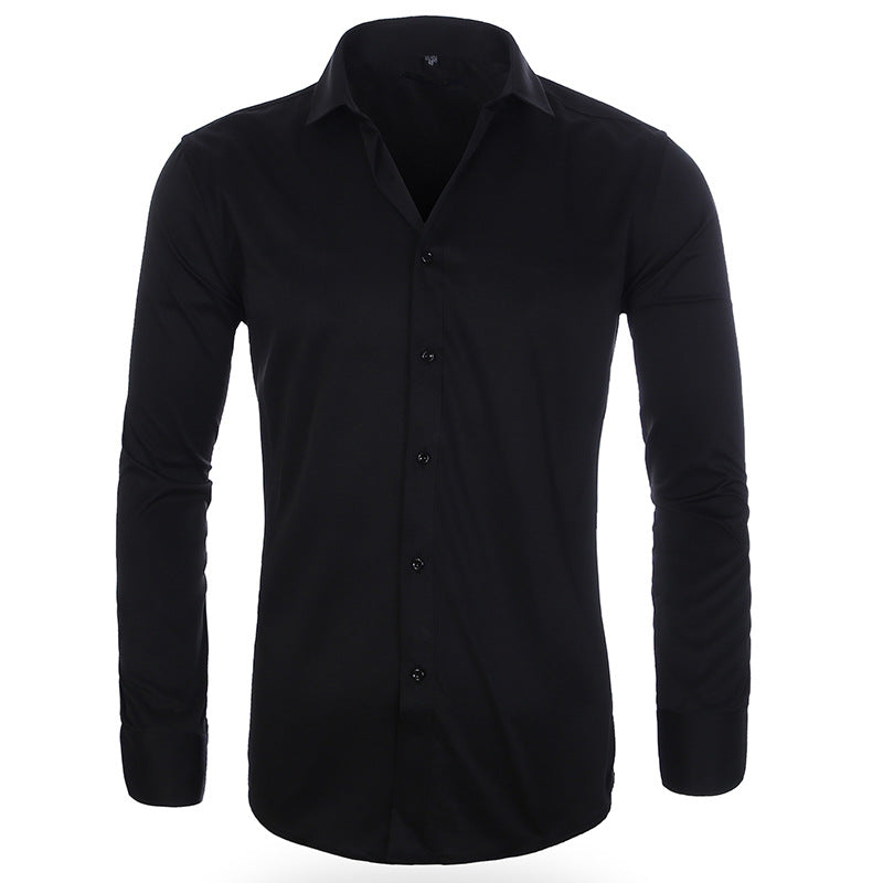 No Ironing High Elastic Men's Long Sleeve Shirt