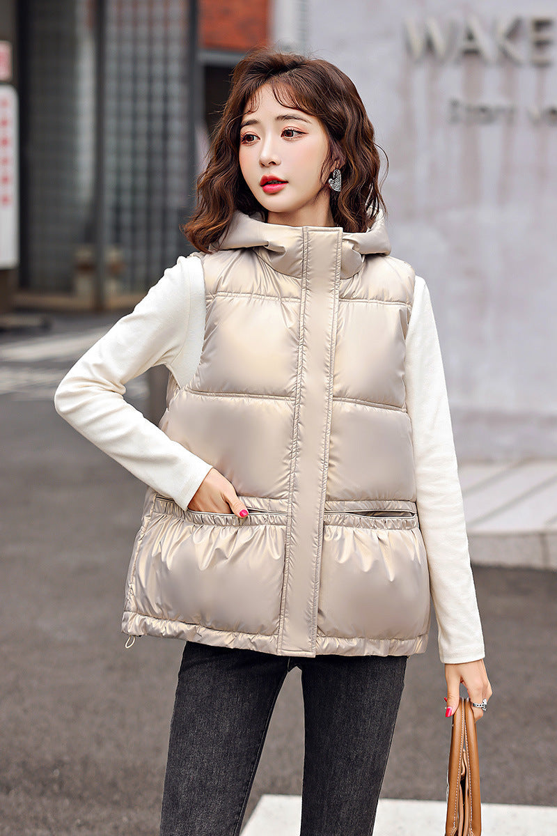 Westernized Hooded Vest Coat women