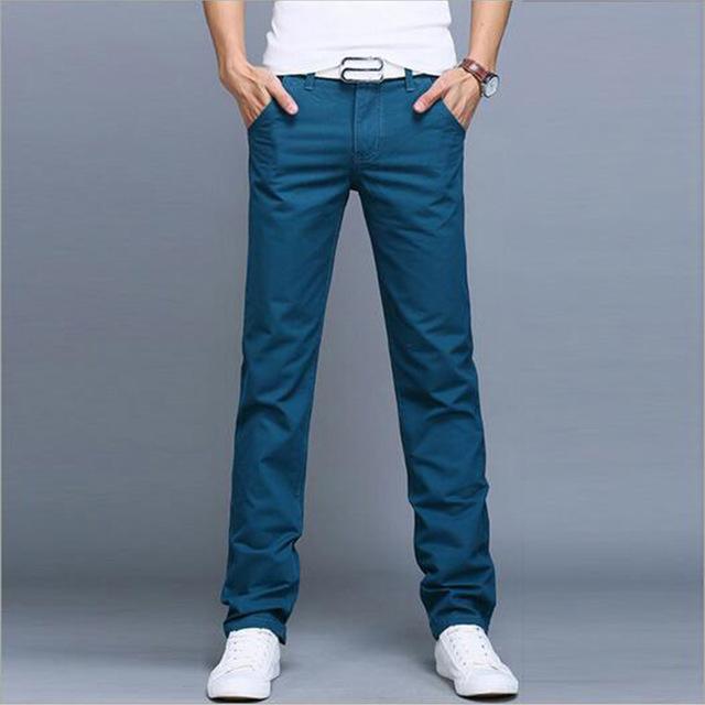 Pantalones casuales delgados para hombre