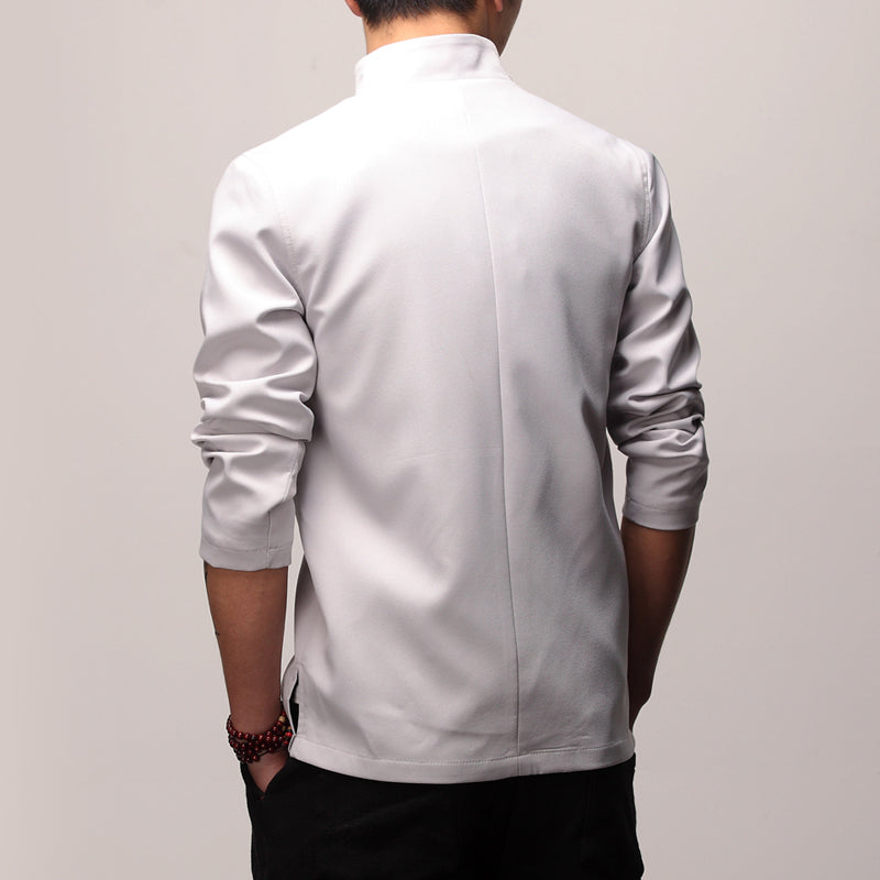 japanese style solid color shirt men