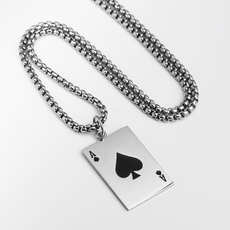 Cards Titanium Steel Necklace