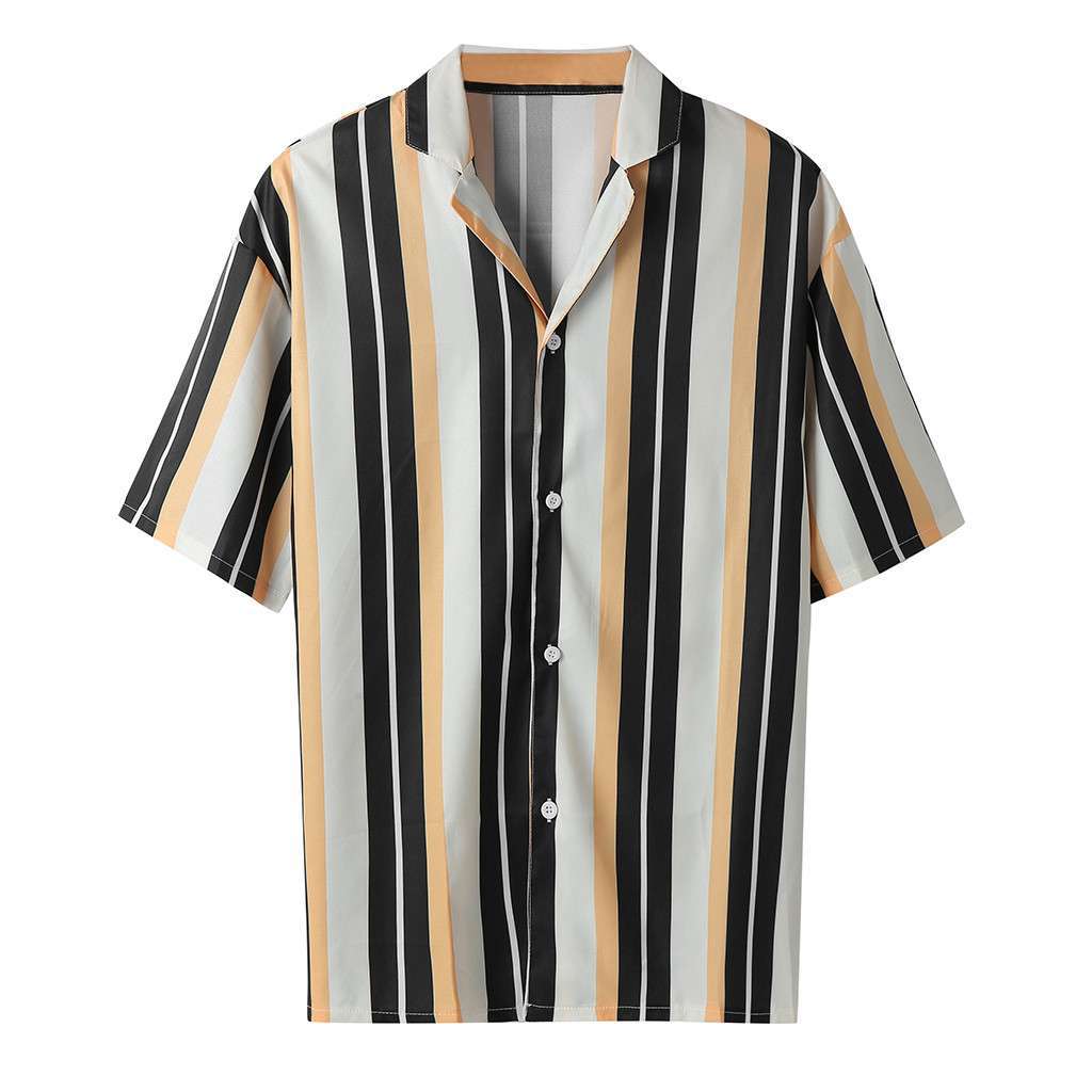 Striped button men's casual shirt