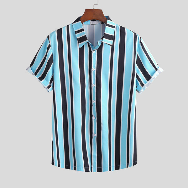 Men' Stripe Short Sleeve Shirt