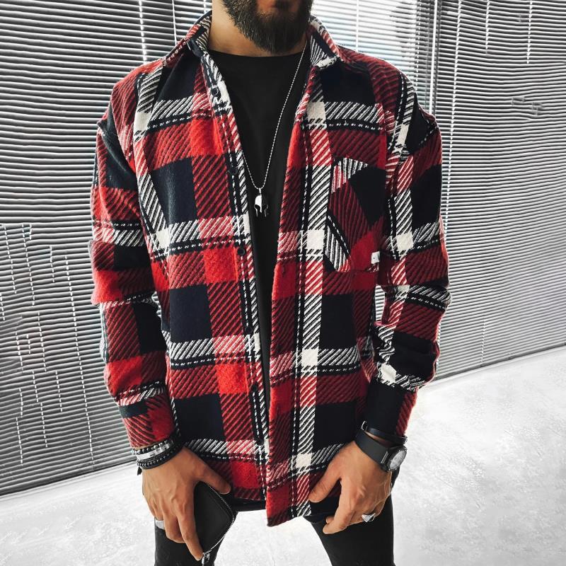 Plaid Pocket Long Sleeve Shirt