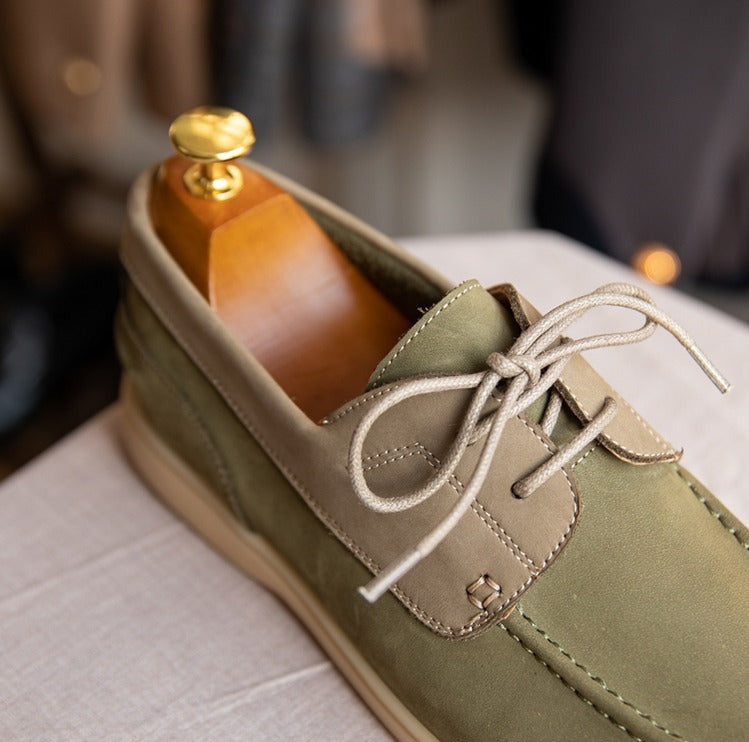 Hamptons Suede Lace-Up Boat Shoes