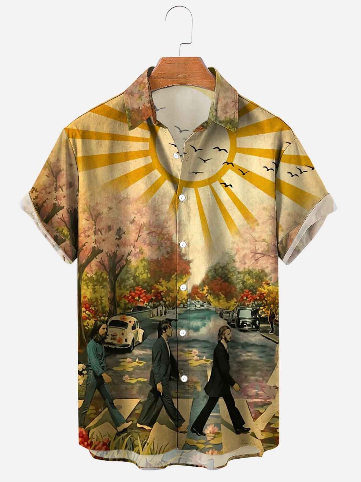 Men's Short-sleeved Summer Seaside Vacation shirt