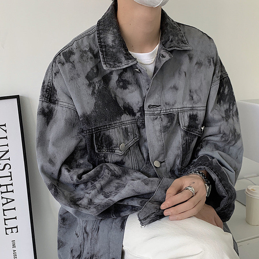 Tie-dyed Washed jacket for men