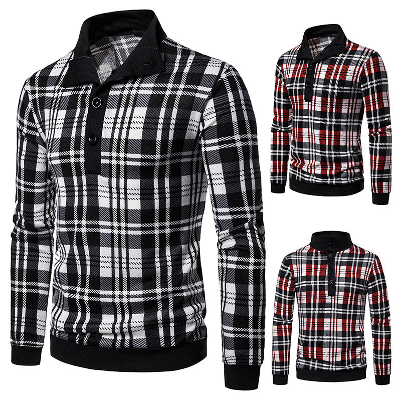 Casual big plaid pullover zipper jacket