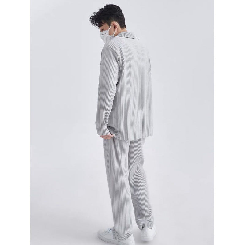 Sanzhai Pleated Suit Long-sleeved Men's Jacket