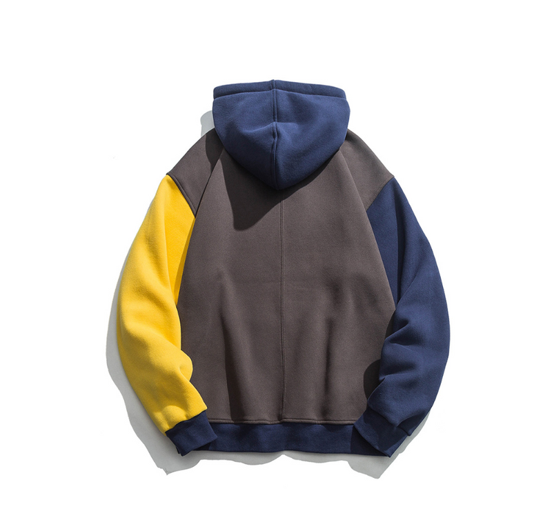 Loose sleeves contrast hoodie