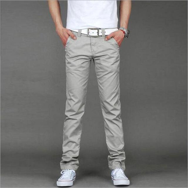 Pantalones casuales delgados para hombre