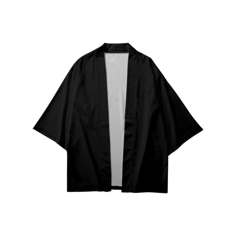 Men's Fashion 3D Printed Cropped Robe Cardigan Shirt