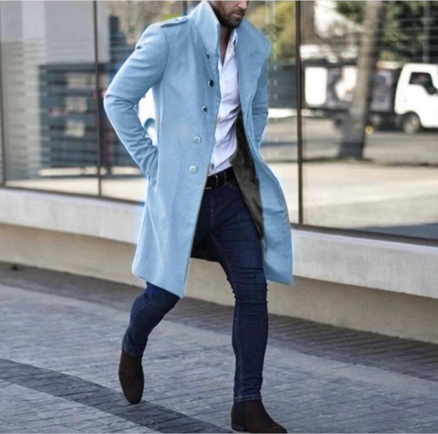 Mid-length slot pocket casual coat